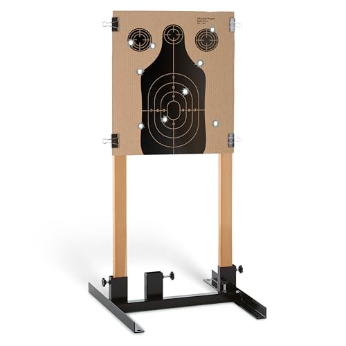 1 pack steel target stand base for paper silhouette shooting targets 8 - 24 adjustable width uspsaipsc - idpa practice includes 2 cardboard targets for shooting