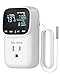 DEWENWILS Digital Temperature Controller, Heavy Duty 15A/1800W Thermostat Outlet Plug, VA Display Heating Cooling Control Timer, -40℉~210℉, Cyclic Timing/Countdown, for Greenhouse Incubator Homebrew