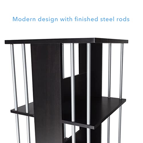 Atlantic Typhoon Media Storage Spinner, Engineered Wood, Space-Saving 360-Degree Rotation, Organize & Protect Prized Media & Memorabilia Collections, PN 82635716 – Espresso - Image 5