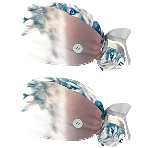 Chapeaux de travail loup casquettes bouffantes respirantes hommes femmes lot de 2