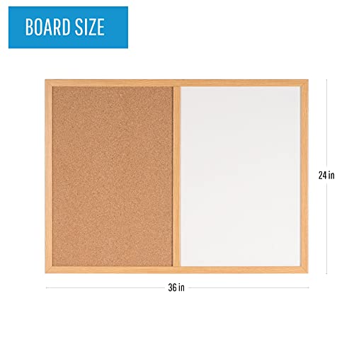 Mastervision Combination Dry Erase / Cork Bulletin Board, 3 X 4 Feet, Oak Frame (Mx141212319) #TOP1