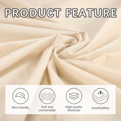 Premium 100% Cotton Unbleached Muslin Fabric - Soft Natural Linen Material for Sewing and Crafting - 63 Inches Wide, Available by the Yard (2 Yards) 4 Premium 100% Cotton Unbleached Muslin Fabric - Soft Natural Linen Material for Sewing and Crafting - 63 Inches Wide, Available by the Yard (2 Yards) - Image 3