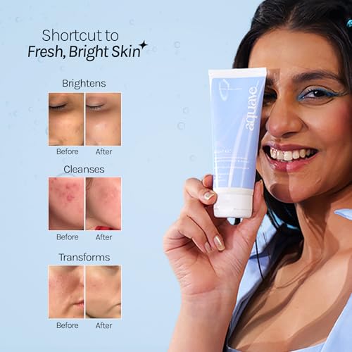 Image of Bright RX 1% Salicylic Acid + 1% Glycolic Acid + 1% Azelaic Acid Facewash (100 ml) | Gentle Exfoliating Cleanser for Acne, Dark Spots & Uneven Skin Tone | Infused with SeaBoost & Marine Actives | For Oily, Acne-Prone & Combination Skin | Men & Women