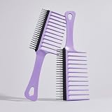 Tangle Teezer Wide Tooth Comb - Idealny do kręconych, grubych włosów 3C-4C - Długie zęby rozczesują i redukują niszczenie - Krótkie zęby usuwają wypadające włosy - Idealny do rozczesywania loków