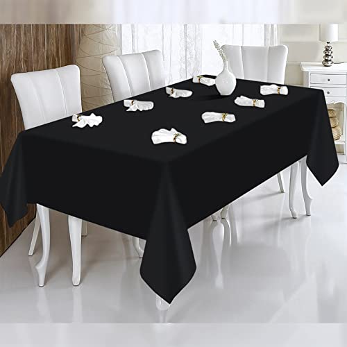12 Pack Black Tablecloths For Rectangle Tables Stain And Wrinkle Resistant Washable Polyester Tablecloth 60 X 102 Inch Table Cloth Rectangle Table 6 Foot Rectangle Table Cloth For Wedding Party #TOP5