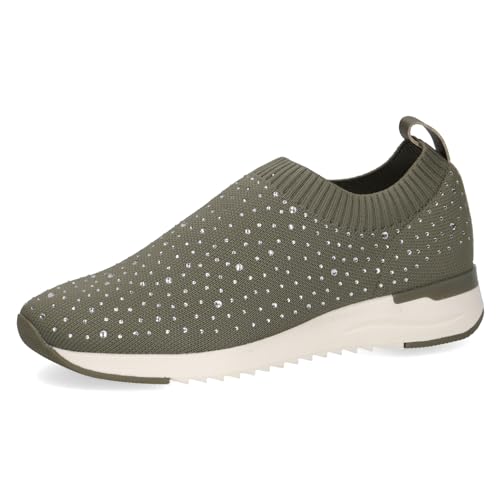 CAPRICE Damen Slip On Sneaker ohne Schnüren zum Schlupfen, Grün (Cactus Knit), 36 EU