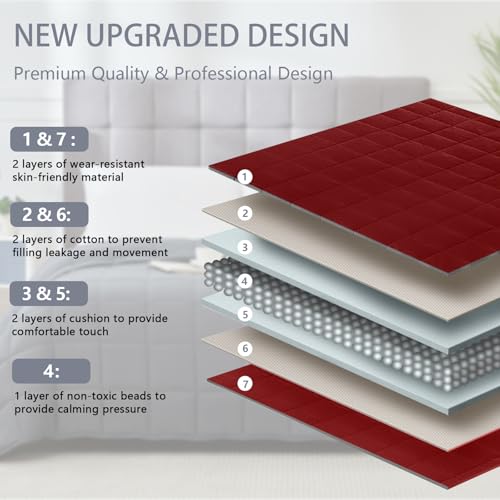 Image of Red Weighted Blanket for Adults 20lbs, 60 inchx80 inch, Queen Size Cooling Heavy Throw Blanket for 180-220lbs, Microfiber Soft Thick Big Blankets Weighted Comforter Breathable Gift for Sleeping