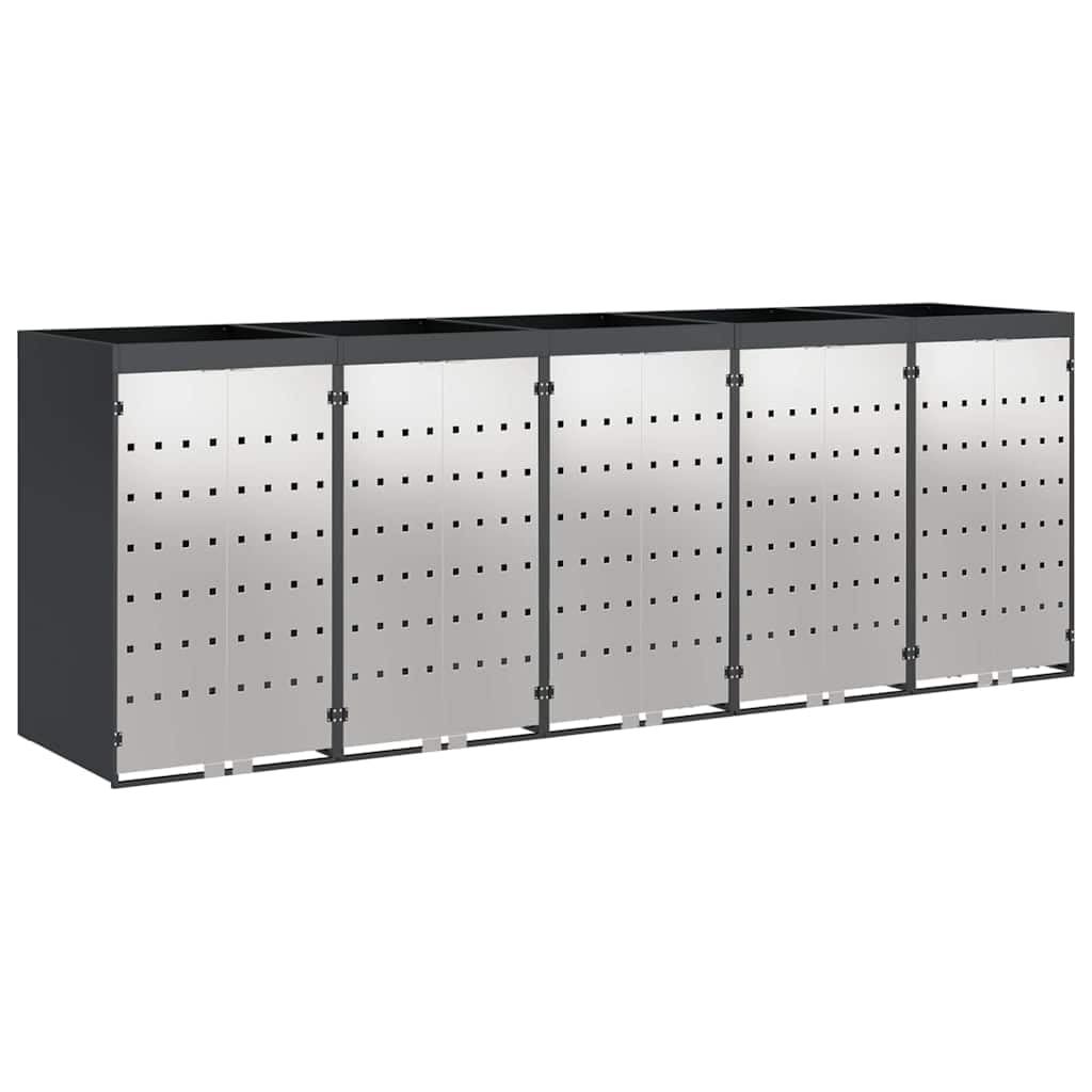Genérico Almacenamiento de Cubos Wheelie para 3 Cubos Antracita,Casa y jardín,Productos del hogar,Accesorios para contenedores de residuos,Soportes para contenedores de residuos-3394786