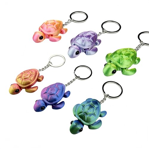 SIPWATE 6-Piece 3D Turtle Keychain Set for Kids & Parties