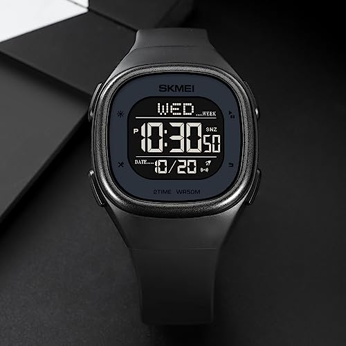 Gosasa Unisex Multifunction Sport Watch Square LED Digital Watch for Men with Stopwatch Date Fashion Women's Wristwatch 50M Waterproof EL Light3