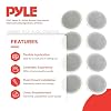 Pyle PDIC Series 8 Inch 250 Watts 4.8 Ohms Round Flush Mount Wall and Ceiling Home Speakers with Directable 0.5 Inch Polymer Dome Tweeter, Pack of 8