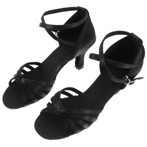 Chaussures à bout ouvert et talons hauts de danse latine style épuré