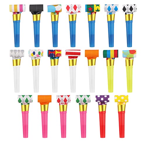 20 Pcs Blow Horn Noisemakers Funny Party Blowouts for Kids, Party Blowers Party Horns Noise Makers for Birthday Party Sporting Events New Years Party Noisemakers