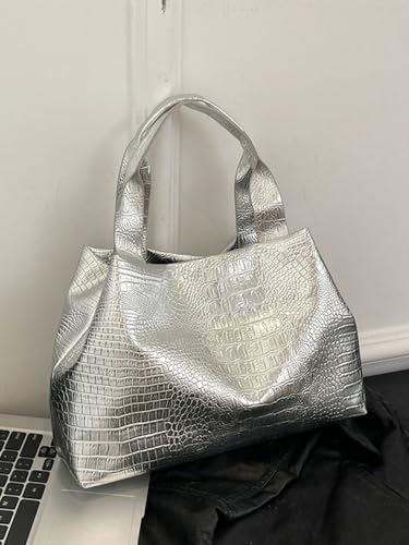 Women's Crocodile Pattern Tote Bag PU Leather Evening clutch Purse Fashion Shoulder Bag2