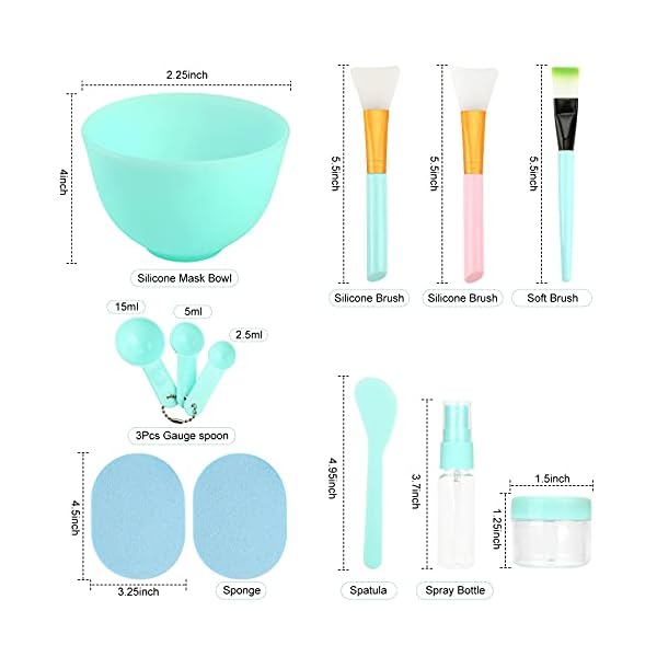 Face-Mask-Mixing-Bowl-Set-ZOEGINVAR-12PCS-Facial-Kit-with-Silicone-Mask-Bowl-Mask-Brush-Face-Spatula-Face-Mask-Kit-Facial-Tools-Face-Mask-Applicator Face Mask Mixing Bowl Set, ZOEGINVAR 12PCS Facial Kit with Silicone Mask Bowl Mask Brush Face Spatula, Face Mask Kit…