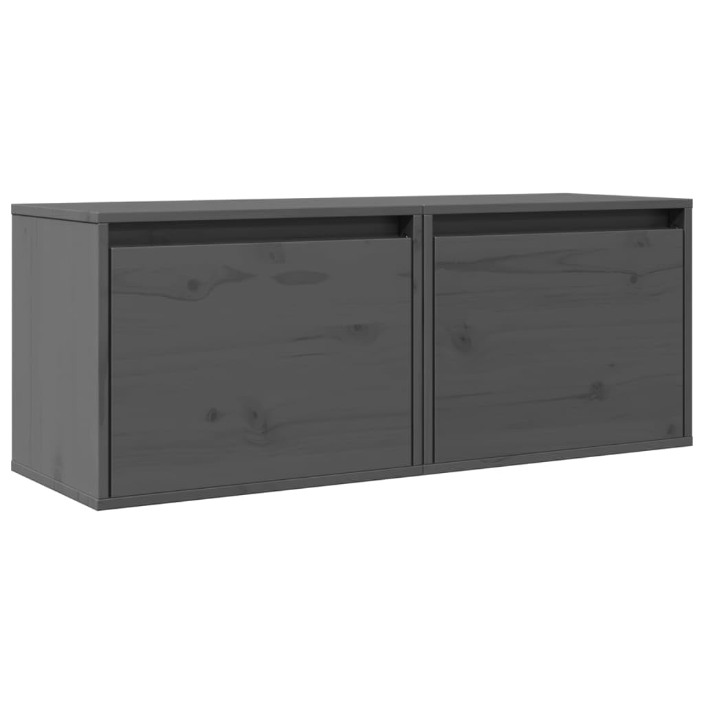 Juego de 2 estanterías de pared de 45 x 30 x 35 cm, madera maciza de pino gris, con capacidad de carga de 60 kg, diseño moderno y duradero, estantería para salón, pasillo, dormitorio, cocina