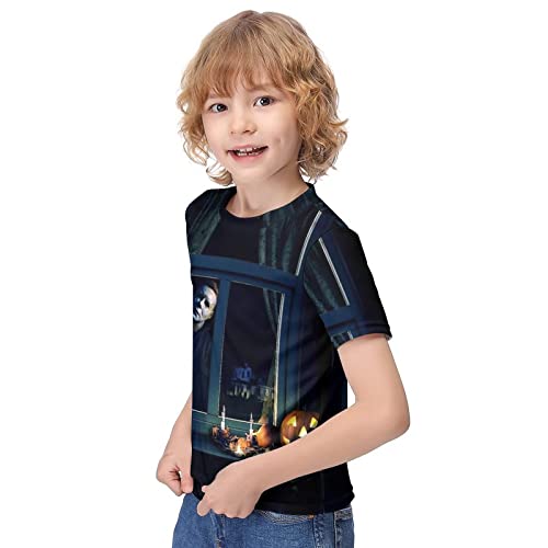 ZHANGXM T-Shirt Summer 3D Print Shirt Halloween Michael Myers Shirt Kids Children T Shirt for Boy Girl Print Shirt Tops 7-9Y?120cm?3