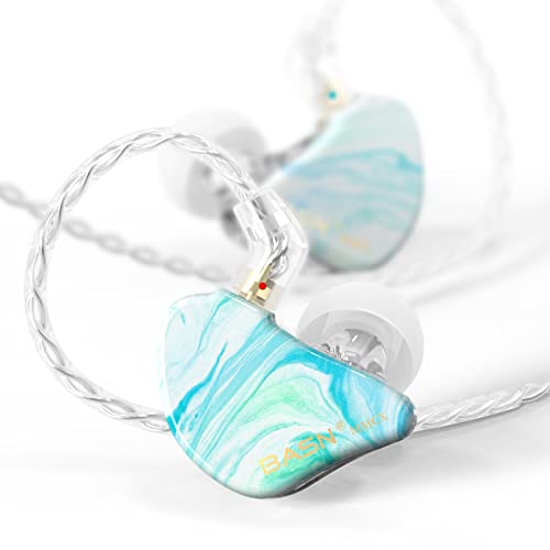 BASN MMCX �C���C���[���j�^�[�w�b�h�z�� �g���v���h���C�o�[ IEM �C���C���[�C���z�� �~���[�W�V�����h���}�[�p �m�C�Y�A�C�\���[�V���� HiFi �X�e���I�C���z�� ���O���\�ȃP�[�u��2�{�t�� (�u���[�z���C�g)�B