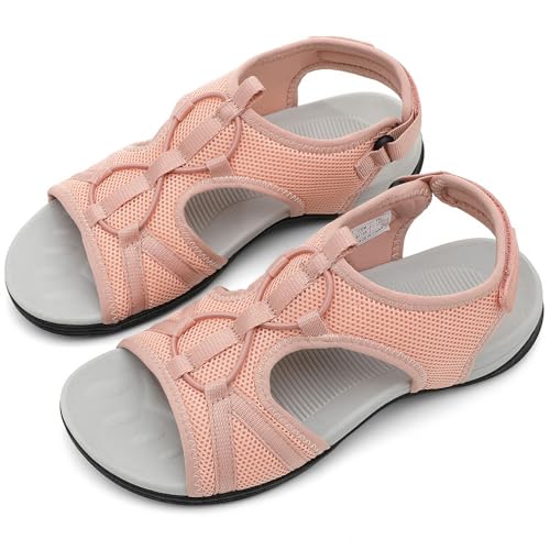 Image of UBFEN Womens Hiking Sandals Comfortable Walking Sandals Summer Sport Breathable Arch Support
