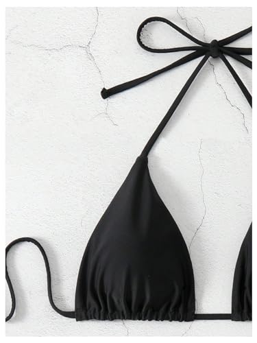 Image of GORGLITTER Women's Halter Triangle Bikini Set High Cut Thong Swimsuit 2026