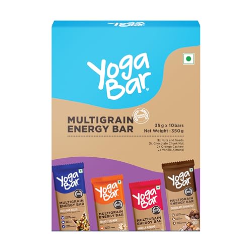 Yogabar Multigrain Energy Bar Variety Pack, 10 Bar, Healthy Diet with Fruits, Nuts, Oats and...