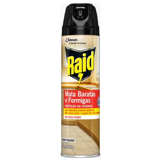 Raid Inseticida Aerossol Mata Baratas e Formigas 285ml