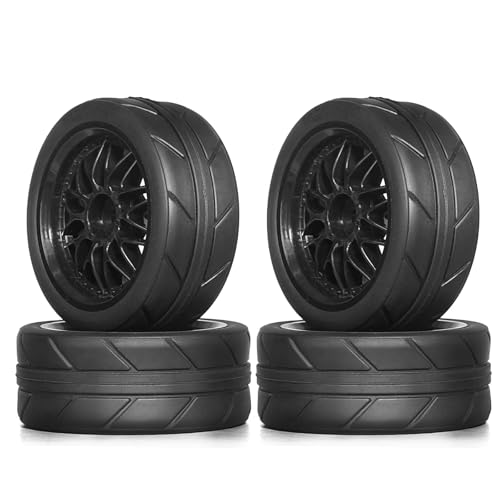 RC�r�[�h���b�N�^�C���p�[�c For Tamiya For TT01 For TT02 XV01 For HPI For KYOSHO PTG2 For Traxxas For Racing 1/10 �^�C���ƃv���X�`�b�N�z�C�[�� 12 �~�����[�g���Z�p��