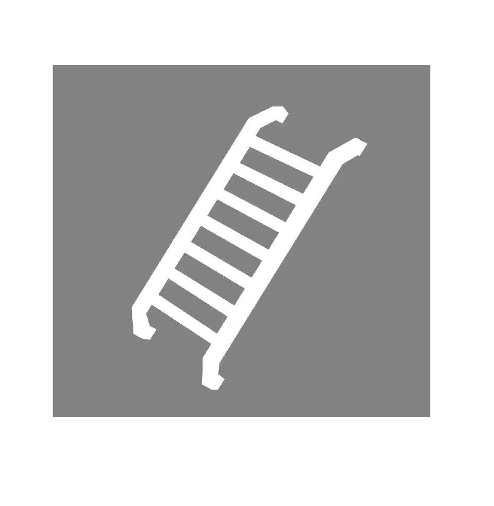 18x7cm Widdle Ladder Stickers Vinyl Little Ladder Car Decals Stickers(Glossy White,1pcs)