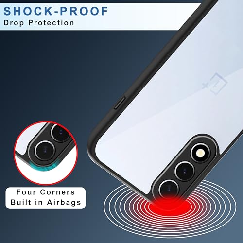 Image of CEDO Backcover for OnePlus Nord 5 (5G) | Camera Protection Bump Shockproof Edge | Ultra Hybrid Transparent Acrylic Clear TPU+PC Hard Backcase Cover (Black)