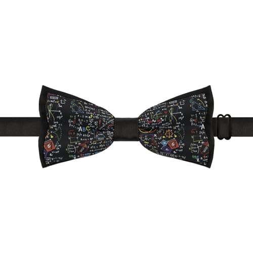 GoasNei Handwritten Math Formulas Pattern Bow Tie for Men Adjustable Necktie Funny Tie Neck Ties for Weddings Party