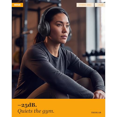 Image of TREBLAB Z2 Wireless Over Ear Headphones Bluetooth, Hybrid ANC, 58H