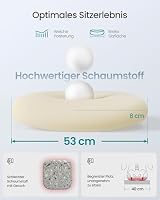 SONGMICS Bürostuhl ergonomisch, Drehstuhl mit Mesh, Lendenstütze, Wippfunktion, 53 cm große Sitzfläche, klappbare Armlehnen, Arbeits- und Schlafzimmer, Studenten, nebelblau OBN037Q01 – Ansicht 4