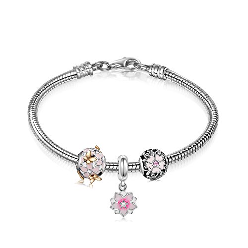 Angemiel 925 Sterling Silver Snake Chain Bracelet For European Bracelets Charms Bead #TOP5