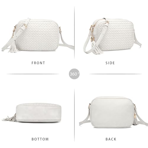 Image of AFKOMST Woven Crossbody Bag, Small Summer Purse and Boho Bag for Women | Vegan Leather, Roomy Space, 2.3L Capacity, fits iPad mini /Long Wallet /Kindle, Versatile for Daily Use /Casual /Date /Office