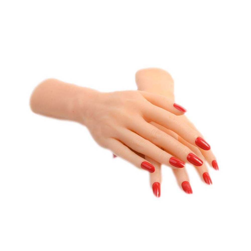 Modello di Mano in Silicone, Mani morbide Mani finte 1 Paio di Anelli di visualizzazione della Mano del manichino delle Donne realistiche in Silicone per Gioielli Nail Art Manicure a Mano Deco