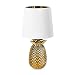 Produktbild Navaris Tischlampe im Ananas Design - 35cm hoch - Deko Keramik Lampe für Nachttisch oder Beistelltisch - Dekolampe mit E14 Gewinde in Gold-Weiß