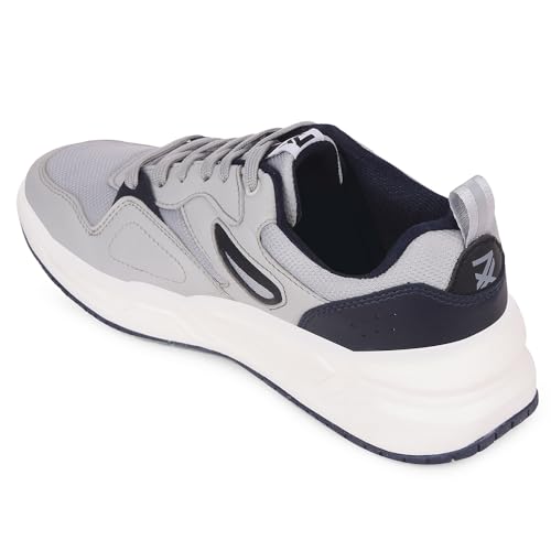 Image of Liberty LEAP7X LORDSTEP-E Casual Shoes for Men - White & Light Grey Lace-Up Sneakers | Memory Foam Cushioned Insole, Lightweight Sneakers for Office, College, Smart-Casual & Everyday Use