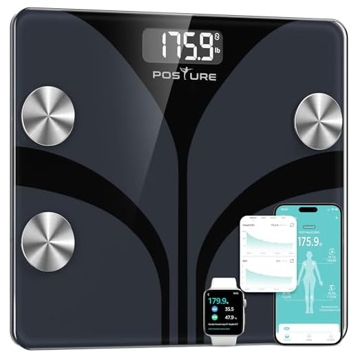 Posture Scale for Body Weight, Digital Bathroom Smart Scale, 13 Body Composition Analyzer Sync Weight Scale BMI Health Monitor Sync Apps 400lbs - Black