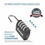 GIVERARE 4 Pack Combination Lock, 4-Digit Padlock Keyless, Resettable Luggage Locks for Backpack, Gym & School & Employee Locker, Weatherproof Travel Lock for Fence, Backyard Gate, Hasp, Case-Black - Image 4