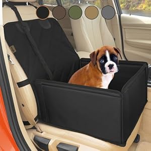Extra Stable Dog Car Seat - Robust and Safe: Reinforced Walls, 3 Belt System for Small to Medium-Sized Dogs - Waterproof for Back or Front Seat (Black) Extra Stable Dog Car Seat Robust and Safe Reinforced Walls 3 Belt System for Small to Medium Sized Dogs Waterproof for Back or Front Seat Black