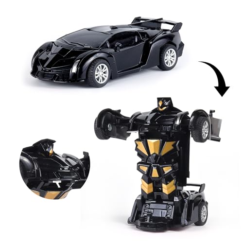 Image of Amazon Brand - Jam & Honey Transforming Action Figure Car | Robot to Car Transforming Toy | Dash to Transform | Ideal for Kids & Collectors | Pack of 2 | Multicolor