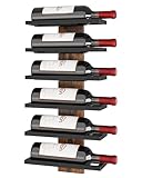 Hoctieon 6 Tier Wall Mount Wine Rack, Wall Mounted Wine Bottle Racks for Display and Storage, Hanging Bottle Holder for Living Room, Dining Room, Bar, Wine Cellar, Rustic Brown