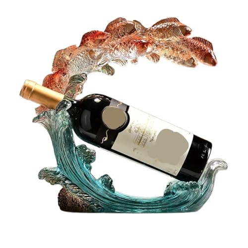 Soporte para botellas de vino de resina azul decorativo miniatura 1
