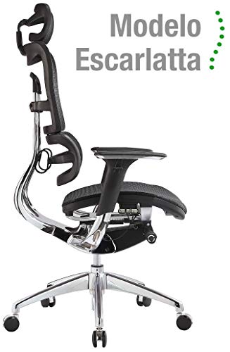 Silla ergonómica de oficina Modelo Escarlata. Cuida de tu cuello, espalda y lumbares.
