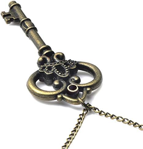 U2U Jewelry Alloy Vintage Retro Steampunk Cosplay Crown Key,Sweater Chain,Necklace Pendant 0236 - 2 Chains (0236)
