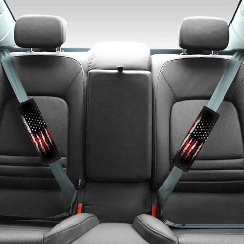 SEANATIVE Vintage American Flag Print Car Seat Belt Pad Cover Safety Seatbelt Protector Pack of 2 Car Interior Decor