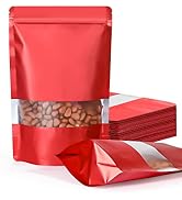 100 Pack Smell Proof Bags, Resealable Bags with Clear Window, Foil Pouch Stand Up Sealable Bags f...