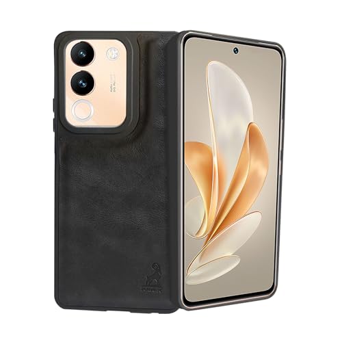 Image of AIBEX Shield Back Cover Case Compatible with Vivo V29e 5G Back Cover | Flexible Vegan Leather | Full Camera Protection | Raised Edges | Super Soft-Touch | Bumper Case