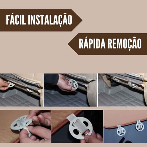 Capa Assento para Banco de Carro traseiro Almofadado Confortável Em Suede Com Porta Objetos (MARROM)