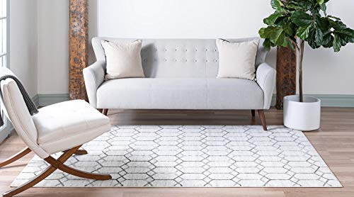 Tapete rectangular Rugs.com 4 x 6 pies blanco miniatura 5